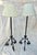 Metal Hand Wrought Twisted Iron Floor Lamps with Custom Parchment Shades - a Pair For Sale - Image 7 of 12