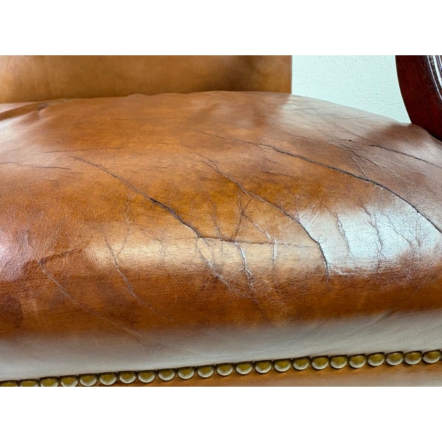 Brown Hancock and Moore Classic Brown Leather Armchair. For Sale - Image 8 of 12