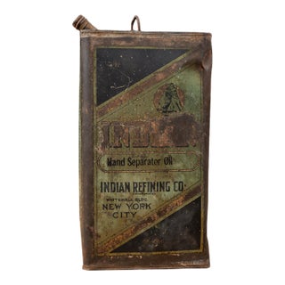 Antique "Indian" Hand Separator Oil 1-Gal. Can For Sale