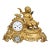 French Louis XV Style Bronze Ormolu Mantle Clock With Sevres Style Plaques For Sale