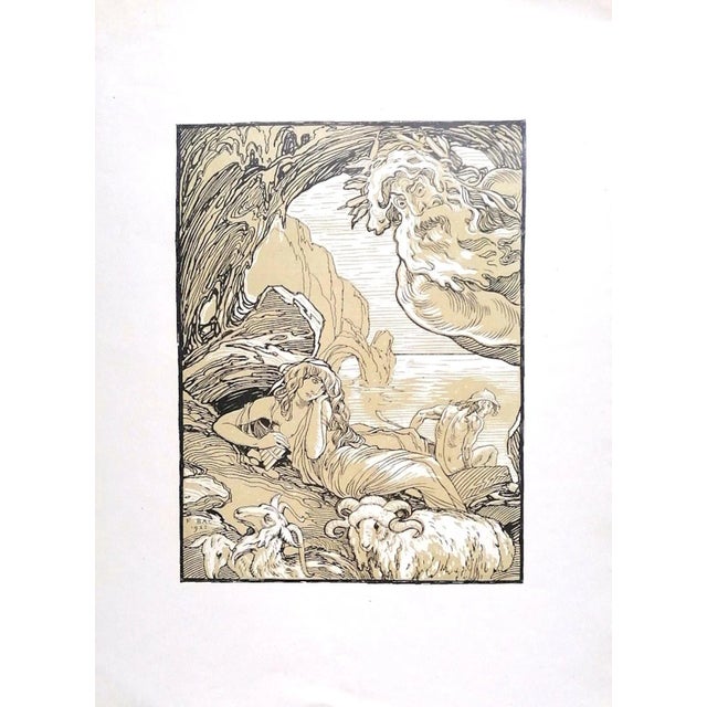 Ferdinand Bac, the Pan Flute, Original Lithograph, 1922 For Sale