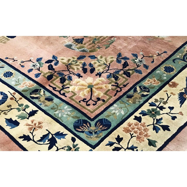 Contemporary Hand Woven Beige Floral Wool Rug 9'1 X 11'7 Chairish