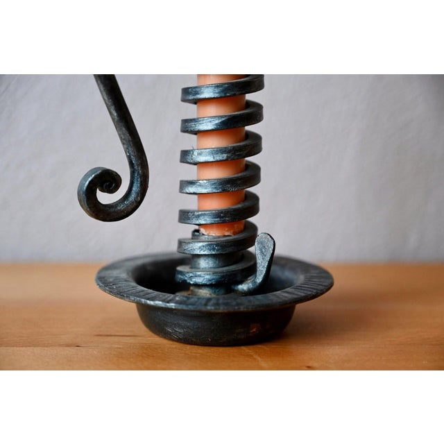Antique Wrought Iron Cellar Rat Candlestick, 1960s For Sale - Image 4 of 9