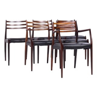 Niels Moller Models 78 & 62 Mid Century Danish Rosewood Dining Chairs - Set of 6 For Sale