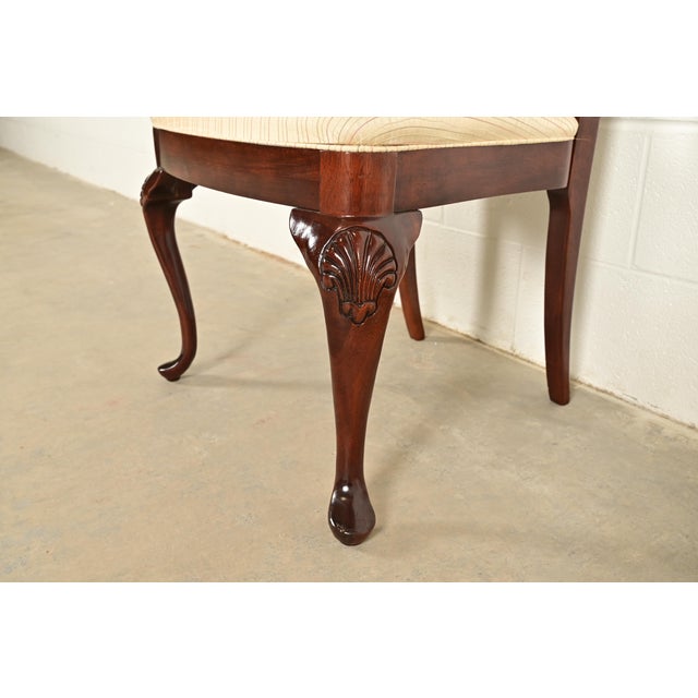 Thomasville Queen Anne Carved Solid Mahogany Dining Chairs, Set of Four For Sale - Image 9 of 13