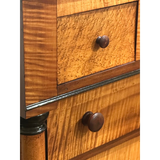 American Empire Curly and Bird’s Eye Maple Chest, Circa 1830. For Sale - Image 11 of 15