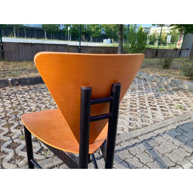 Italian Triangle Dining Chairs, 1980s, Set of 4 For Sale - Image 15 of 18