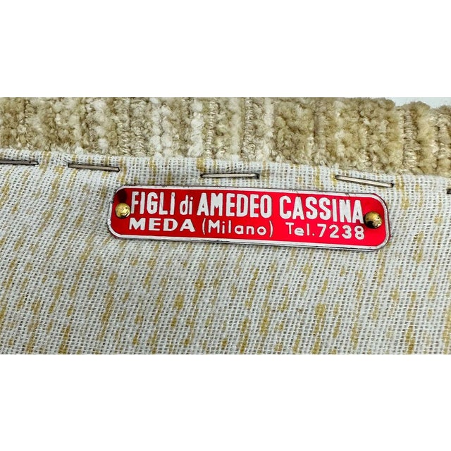 Ivory Mid-Century Modern Chenille Velvet Chair by Nino Zoncada for Cassina, 1950s For Sale - Image 8 of 9