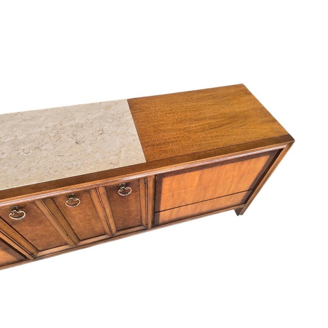 Vintage Witz Mid-Century Modern Walnut Triple Dresser by Witz Furniture For Sale - Image 6 of 11