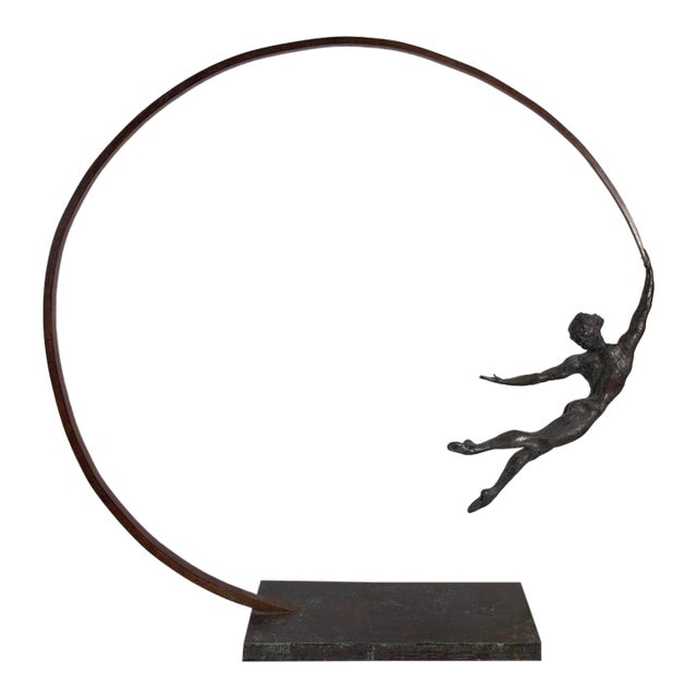 1980s Tom Merrifield – Kenn Wells Loop Bronze Sculpture, Signed & Numbered 3/10 - 34" H For Sale