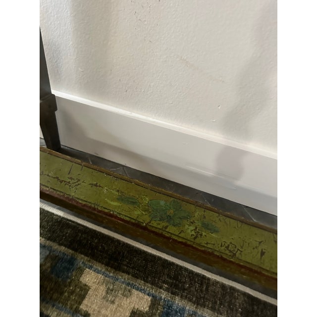 Early 20th Century Folk Art Hand-Painted Green Secretary Desk With Floral Motif and Twisted Legs For Sale - Image 5 of 8