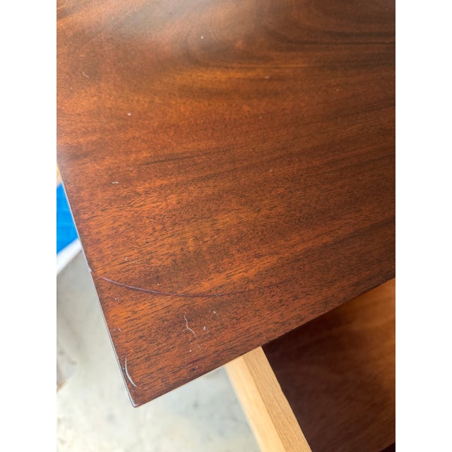 Late 20th Century Hepplewhite Style Mahogany Sideboard With Brass Hardware and Tapered Legs For Sale - Image 9 of 12