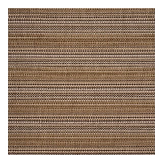 Sample - Schumacher Sabine Performance Stripe Fabric In Sepia For Sale