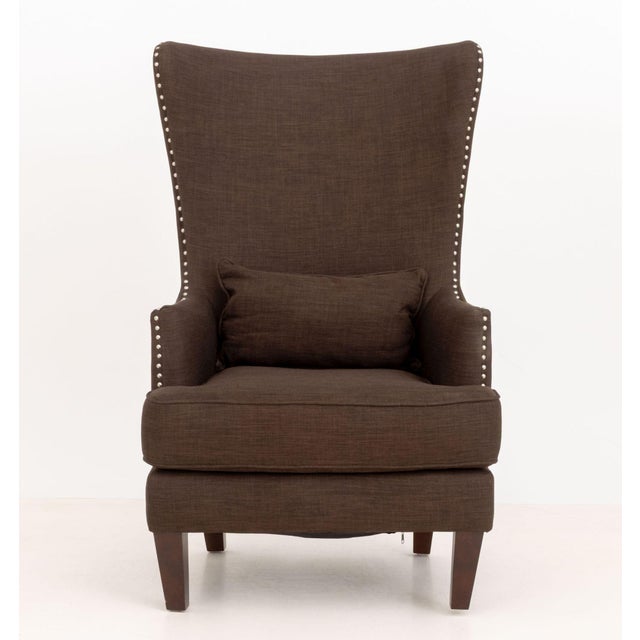 Pair of Picket House "Kegan" Chocolate Synthetic Upholstered Armchairs For Sale In New York - Image 6 of 10