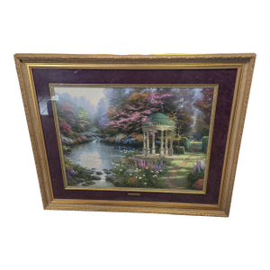 1990s Limited Edition Offset Lithograph of the Garden of Prayer by Thomas Kinkade. Framed Print Number 2838