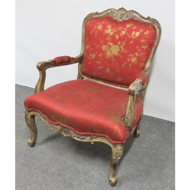 Louis XV Carved & Painted Oversized Arm Chair Chairish