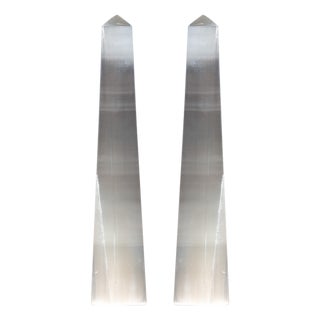 Selenite Obelisk Pair For Sale