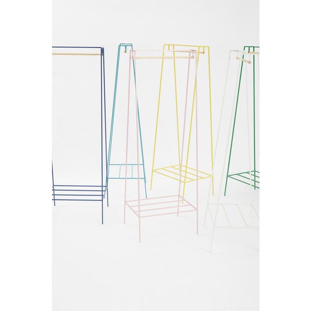 A Clothes Rail in Green with a Pine Pole by &New For Sale - Image 4 of 6