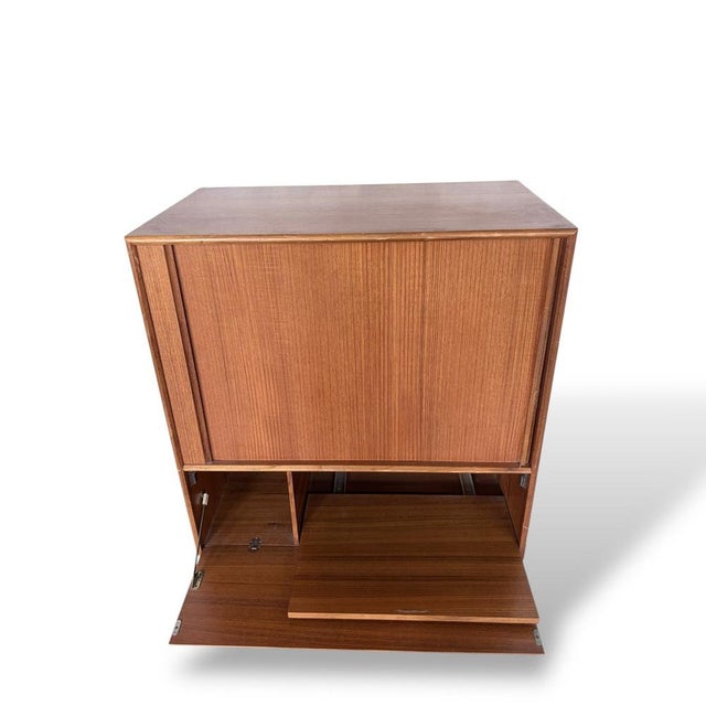 Mid-Century Modern Danish Teak Tambour Door Cabinet, 1960s For Sale - Image 6 of 10