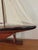Black Vintage Triple Sail Coastal Scale Model of Sail Boat For Sale - Image 8 of 12