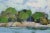 20th Century Impressionist Oil on Canvas Dockside Seascape Painting Framed 40" For Sale - Image 9 of 11