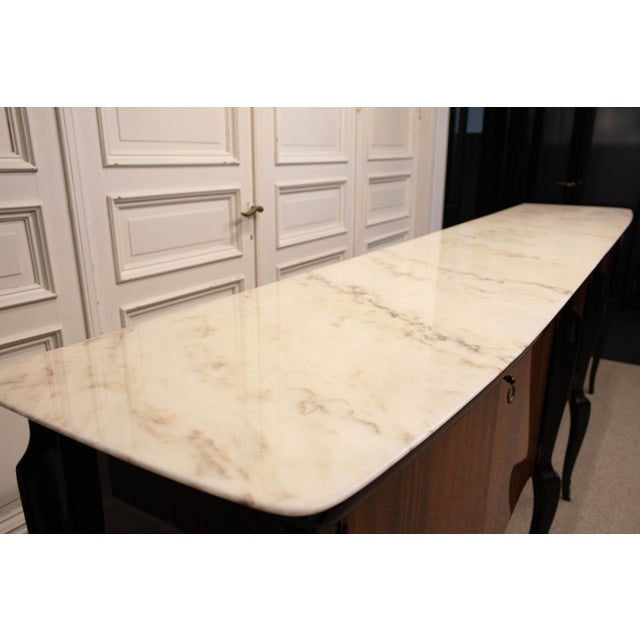 Louis XV French Sideboard with Marble Top, 1940s For Sale - Image 4 of 14