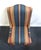 Navy Blue Pennsylvania House Navy Blue, Rust & Beige Stripe Upholstered Skirted Dining Side Chair For Sale - Image 8 of 11