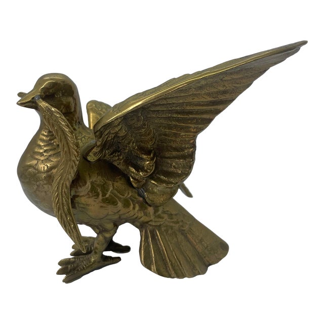 Mid 20th Century Brass Dove Figurine For Sale