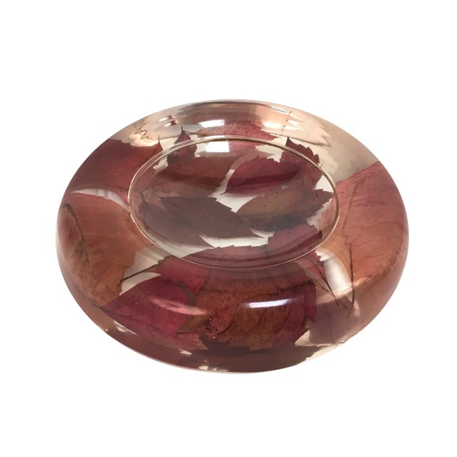 Mid-Century Modern Italian Resin Bowl with Leaves, 1970s For Sale - Image 3 of 9