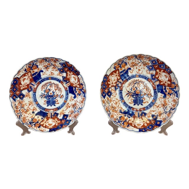 Antique Japanese Imari Plates, 1900, Set of 2 For Sale