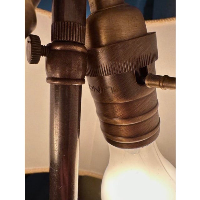 1940s Pair of MCM Designer Richard Lindley Melrose Place Celadon Porcelain Table Lamps For Sale - Image 10 of 13