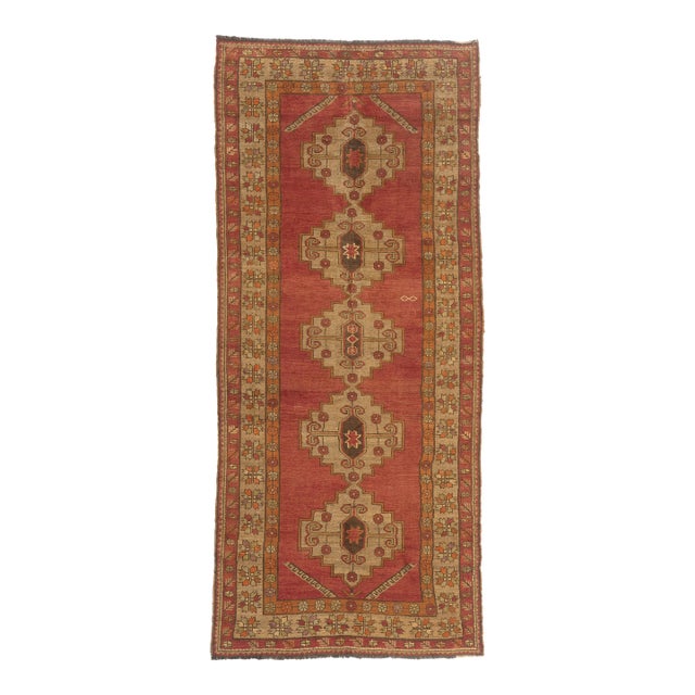 Vintage Turkish Oushak Rug, 05'04 X 12'03 For Sale