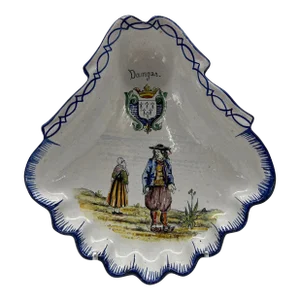 Unusual Vintage French Quimper Faience Pottery Figural Dish