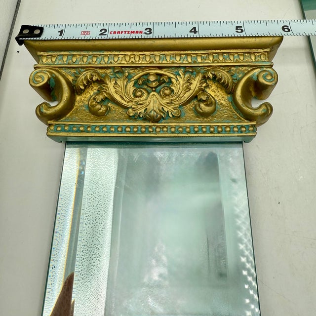 Vintage Architectural Column Wall Mirrors Set of 3 Gold Gilt Beveled Hollywood Regency For Sale - Image 11 of 15