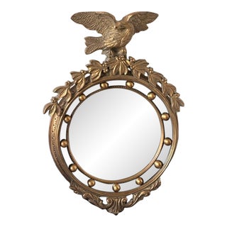 Regency Gilt Convex Mirror Eagle For Sale