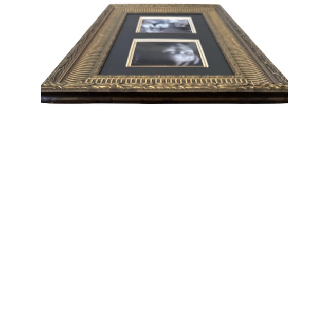 Early 21st Century Framed Halloween Lenticular Hologram Double Portrait in Ornate Antique Gold Frame For Sale - Image 5 of 8