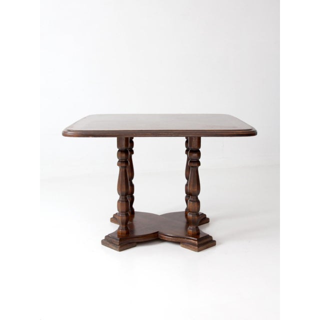Vintage 1970s Colonial Revival Game Table Set With Four Cane Back Chairs For Sale - Image 18 of 18