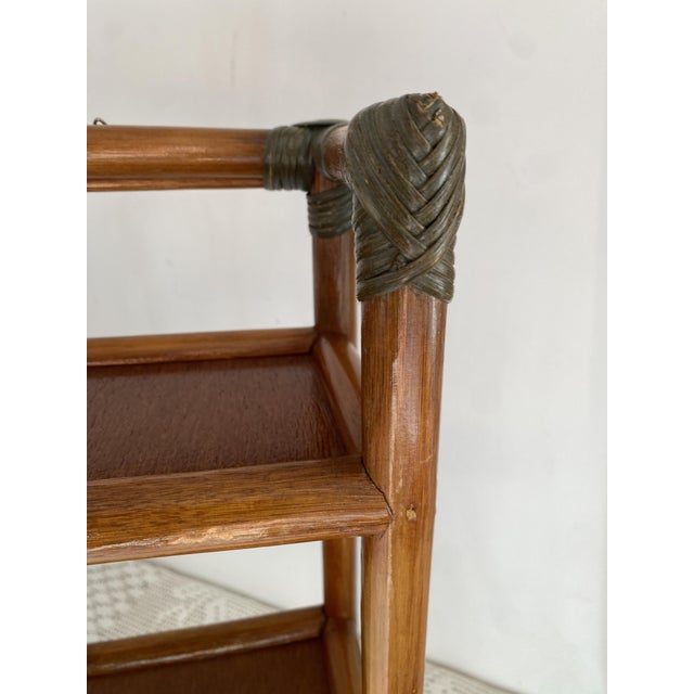 Brown Bamboo and Rattan Shelf, 1970s For Sale - Image 8 of 15
