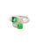 A striking fashion ring featuring 1.35 carats of vibrant green emeralds, cut in an emerald shape. The design is...