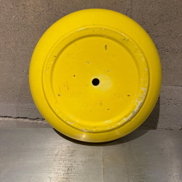 1960s Vintage Mid-Century Modern "Ufo" Style Yellow Ceramic Bowl Planter For Sale - Image 5 of 14