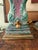 Pair of Vintage Ceramic Table Lamps Cabbage Leaf Motif Pink and Green Hollywood Regency Style For Sale - Image 4 of 12