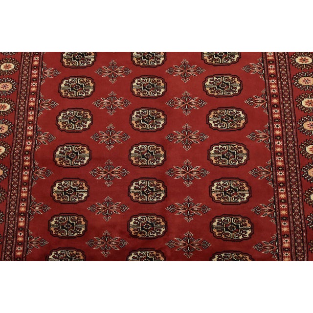 2020s Bokhara Rug 5’2” X 7’9” Red Wool Tribal Hand-Knotted Oriental Carpet For Sale - Image 5 of 13