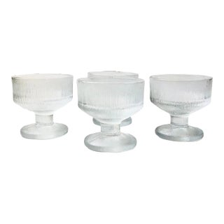 Textured Glass Coupes - Set of 4 For Sale