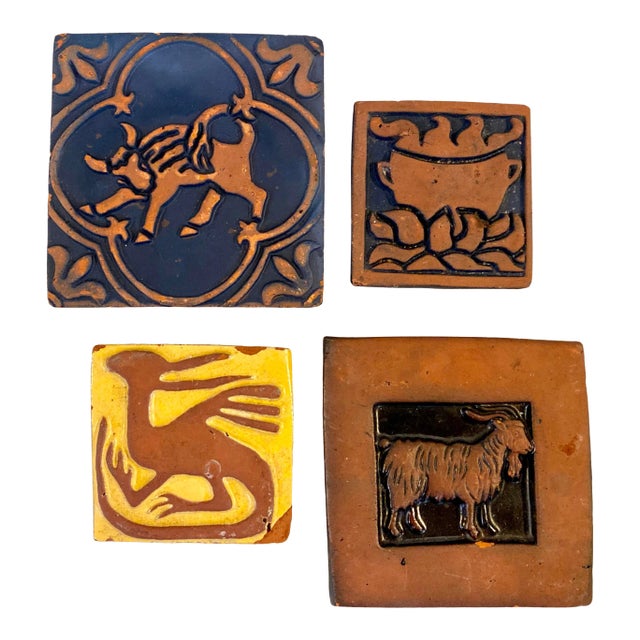 Four Vintage Bucks County Tiles For Sale