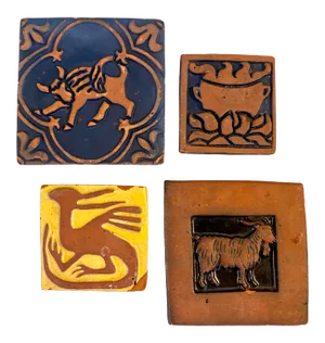 Four Vintage Bucks County Tiles