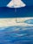 Nautical "White Umbrella" Double Canvas Painting, a Pair For Sale - Image 3 of 10