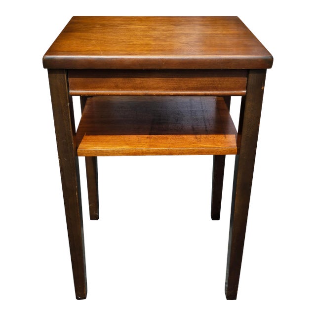 20th Century Walnut Two-Tier Side Table or Stand For Sale