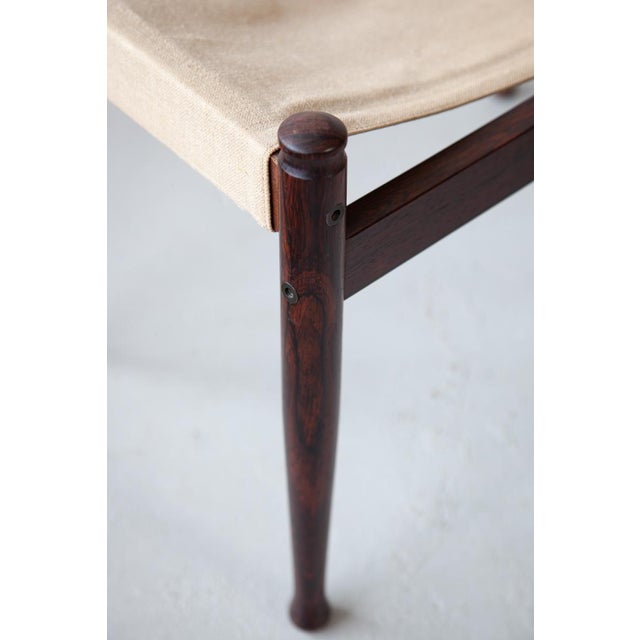 Mid-Century Modern Vintage Danish Safari Ottoman by Erik Wort, 1960s For Sale - Image 3 of 9