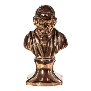 Antique Early 19th Century English Regency Copper Luster Pearlware Pottery Classical Bust of Homer