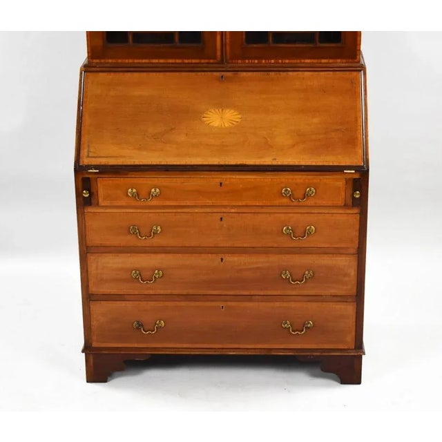 1900 - 1909 Edwardian Bureau with Bookcase in Mahogany, 1901 For Sale - Image 5 of 9